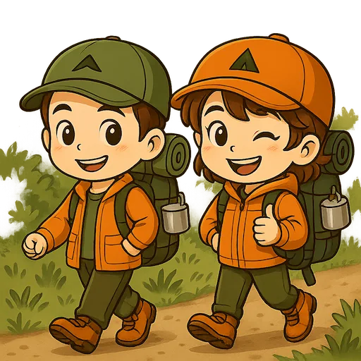 キャンプへ向かう男女